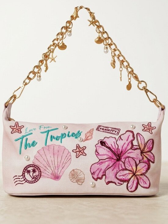 Diferdinando Handbags Handbags - Tropical Charm Beaded Shoulder Bag